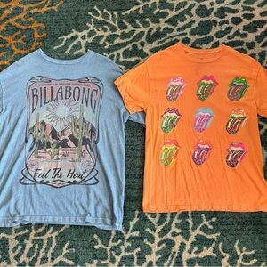 Billabong Blue Tee with Desert Graphics